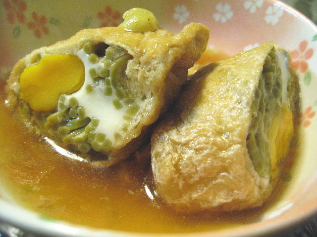 茶蕎麦のいなり煮
